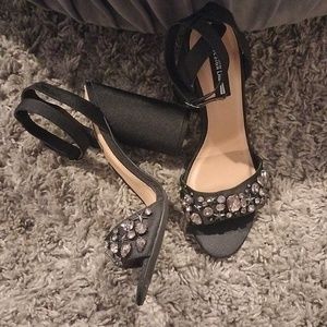 Never worn Size 10 design Lab black jeweled heel sandals